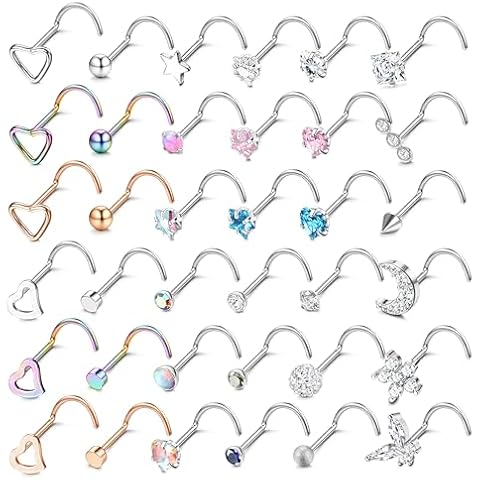 LOLIAS 20G Nose Stud Ring Set Cover