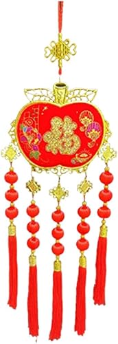 MERIGLARE Adorno de Año Nuevo chino rojo decoración del hogar colgante colgante colgante con borla 2023 adorno de personaje Fu para Año Nuevo