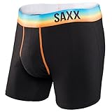 Saxx Mens Fiesta Lifestyle Boxers Underwear Medium Black/Sunset