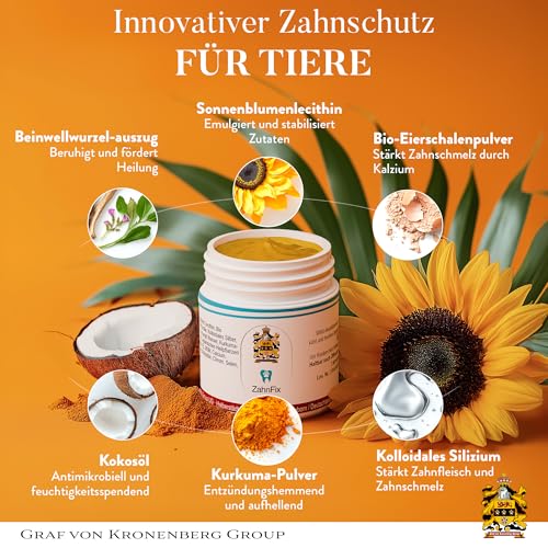 Pet ZahnFix Revital Liposomal Zahnpasta für Hunde und Katzen – 40ml natürliches Zahngel gegen Zahnstein & Zahnfleischentzündung – enzymatische Hundezahnpasta ohne Xylit mit Kurkuma, Kokosöl