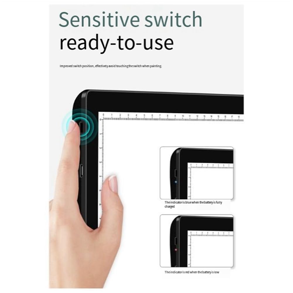 Lwaviwer Tappetino per tavolo da disegno A4, batteria al litio, copia luminosa a LED, vassoio da disegno, piattaforma di copia e scrittura, protezione degli occhi semplice