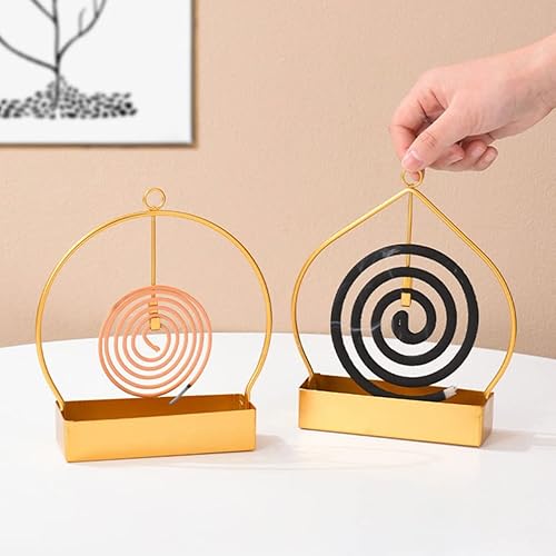 Miniatura 8 de MAGICLULU Soporte de bobina de mosquito para quemador de incienso, portátil, moderno, soporte de bobina de incienso para interiores y exteriores,