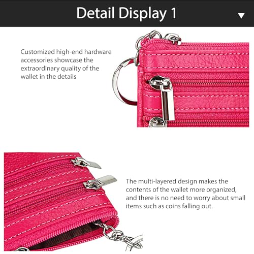 Shielady Top Grain Leather Wallet Leather Wallet with Coin Pocket Men or Women Gift for Him (lightblue)2