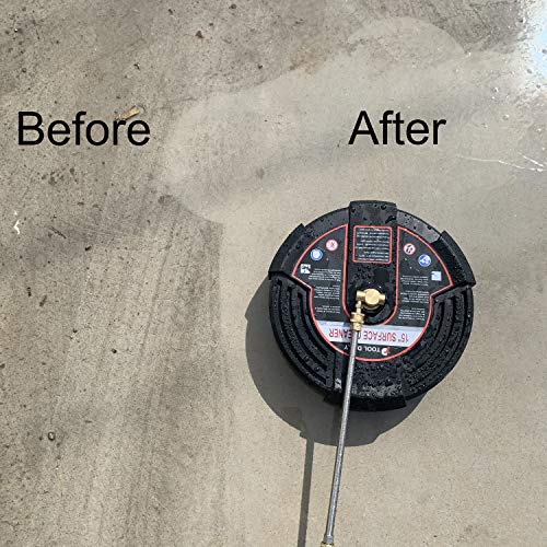 Image of Tool Daily 15 Inch Pressure Washer Surface Cleaner with 3 Wheels, 2 Extension Wands, Surface Cleaner for Pressure Washer Attachment for Concrete, Driveway, Sidewalk, Patio, 3600 PSI