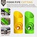 Foam Pipe Cutter Tool 3pcs, Insulation Cutting Guide Tool for Pipe in Homes, Insulation Cutter 3 Models 45mm, 50mm, 57mm Big Size (Yellow)