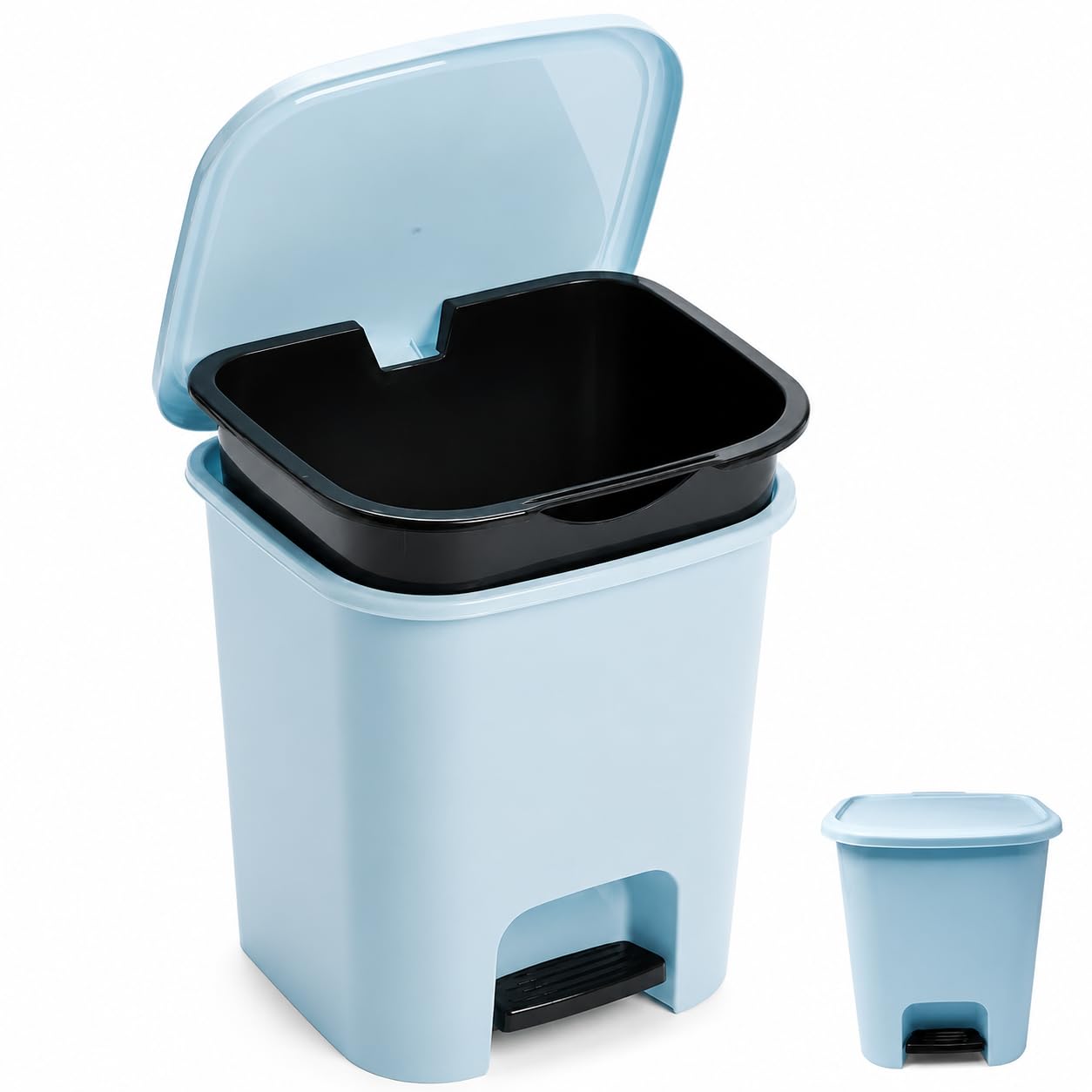 7.5L Foot Pedal Bin, Slim Plastic Dustbin with Soft Close Lid for Home โ image 1