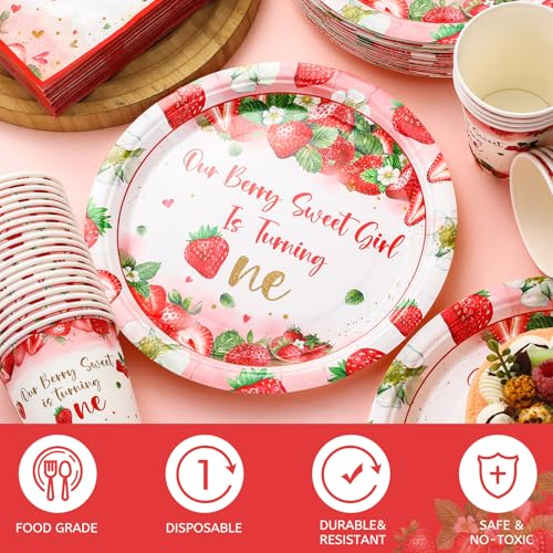 Assiettes en carton jetables fraise anniversaire Lot de 200 pour baby shower
