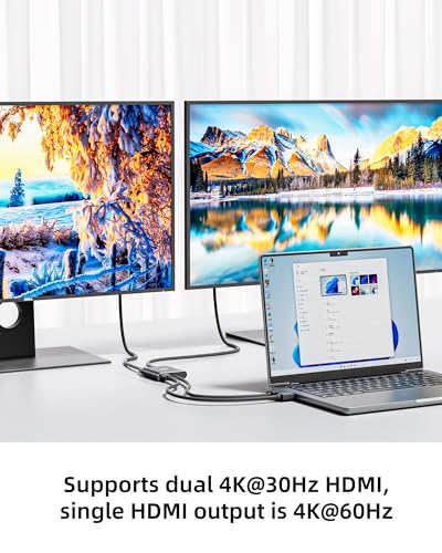 Répartiteur multi-écrans 4K pour brancher 2 moniteurs HDMI sur PC portable DP - 6