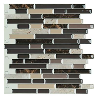 Art3d Self Adhesive Wall Tile (11.8 x 11.8inches,10 Tiles) Peel and Stick Backsplash for Kitchen, Bathroom