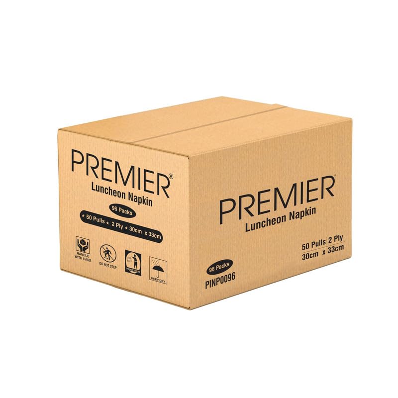 Image of Premier Luncheon Wholesale Tissue Paper Napkins (4800 Pulls) | 50 Pulls x 96 Pack (Bulk Carton) | 2-ply Disposable Table Napkins For Home, Office, Resturants | Ideal for Dining, Parties & Everyday Use
