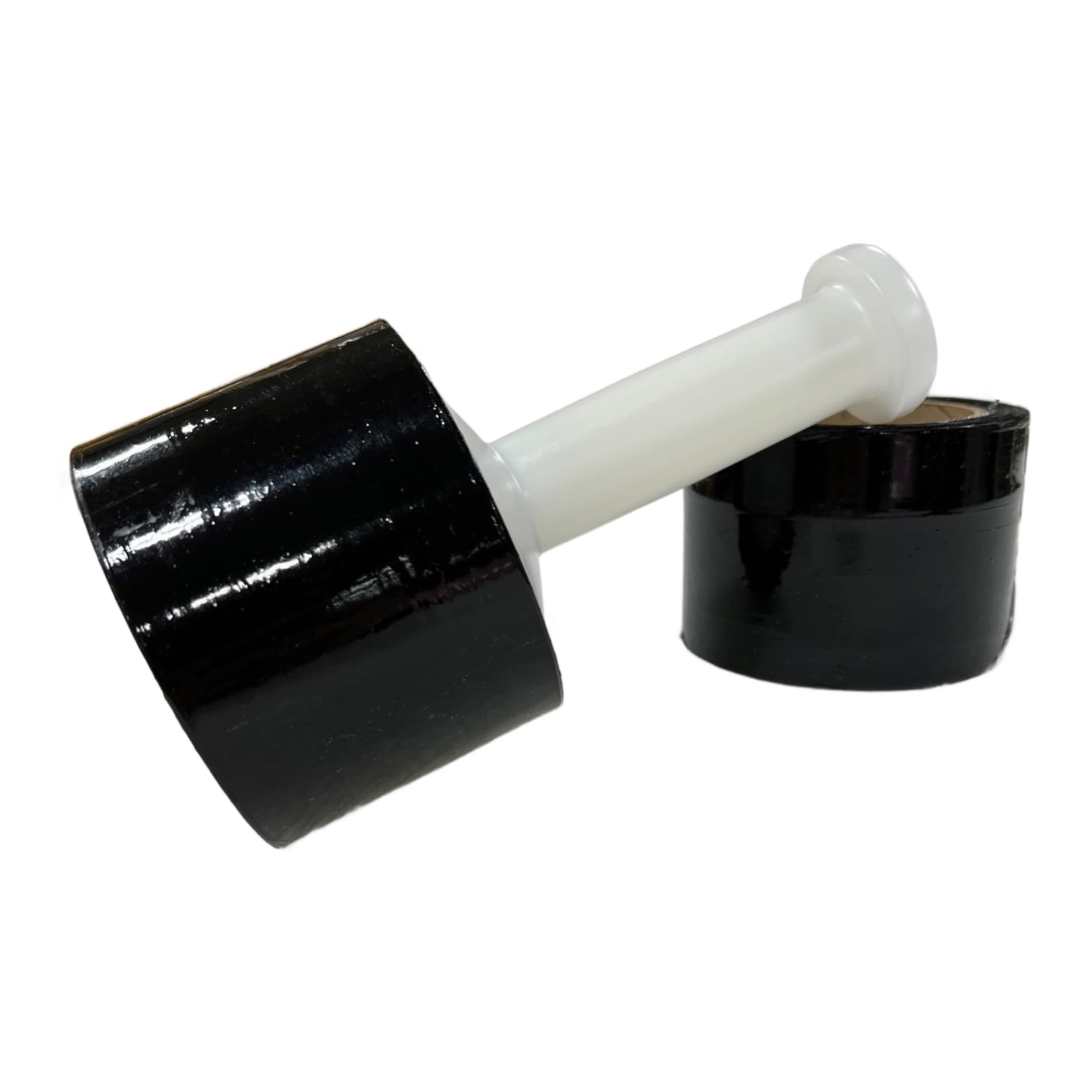 Supply Air 3 Inch x 1000 Feet Black Stretch Wrap Film 80 Gauge Cast Polyethylene with Dispenser Handle