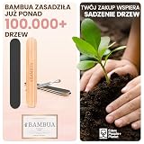 BAMBUA Zestaw pilników do paznokci - (100% bez plastiku) Pilnik do paznokci 100/180 z bambusa dla dłuższej trwałości - Pilniki do paznokci naturalnych (6 szt. + kopytko do skórek)