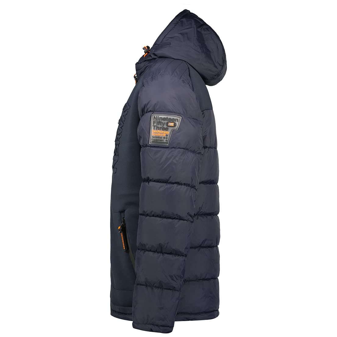 Geographical Norway Beachwood Men Kurtka zimowa męska pikowana, ciepła kurtka z podszewką, wiatrówka z długim rękawem, lekka, ocieplana