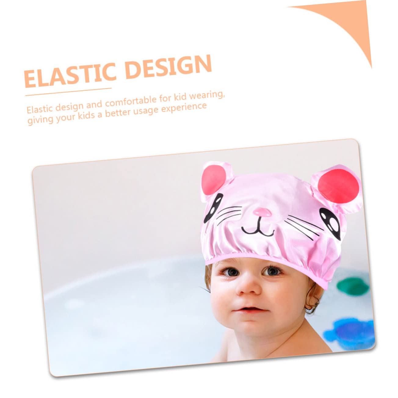 VICASKY 10pièces Bonnet De Garçon Fille Réutilisable De Caps De Bain Étanches Cartoon Souris Et Grise Pour Et Baignade