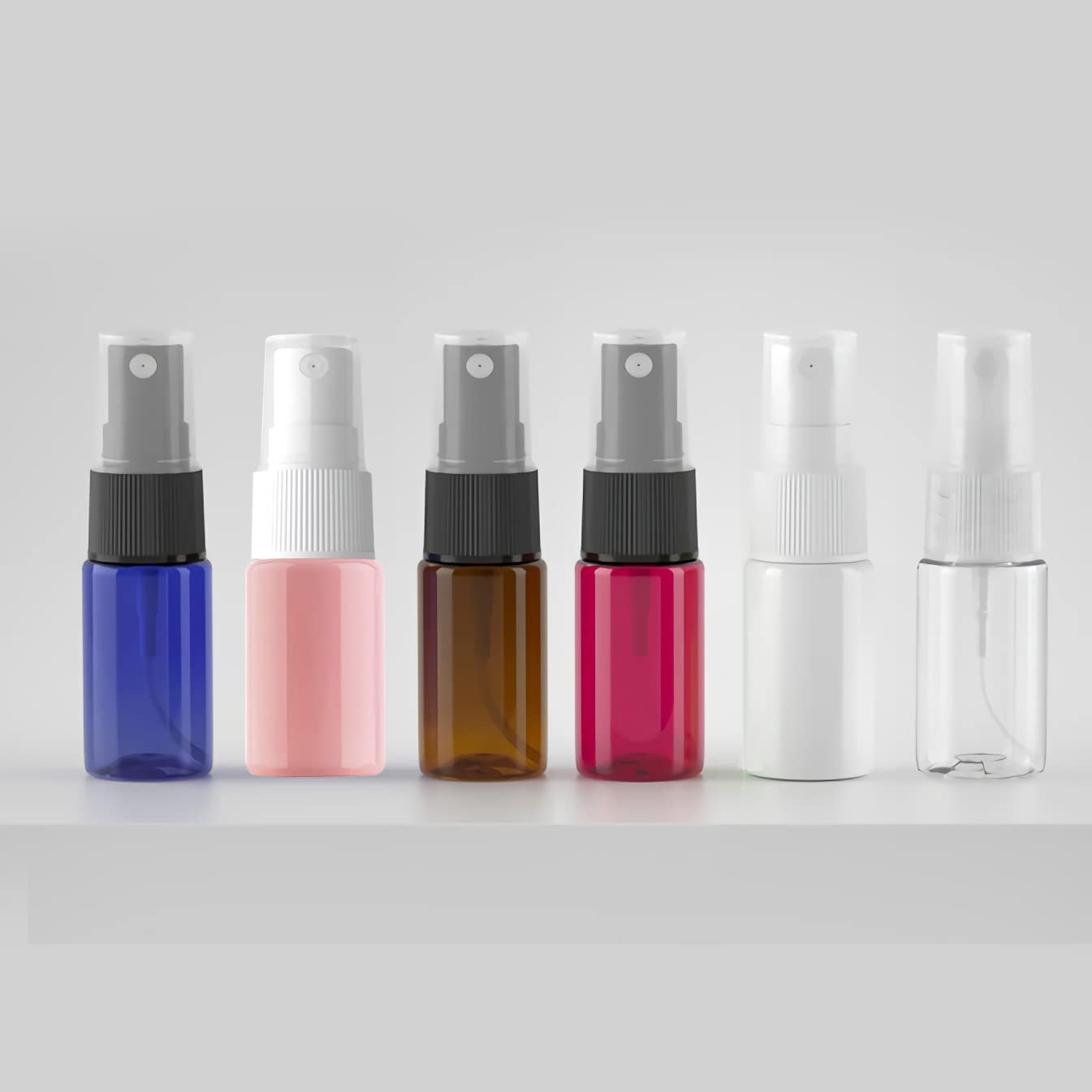TIANZD 96 Stück Klein Leere Rot 10 ml Kunststoff Sprühflasche mit Schwarz Zerstäuber Flasche, 10ml Feinen Nebel Pumpzerstäuber Parfümzerstäuber Zerstäuberflasche Reise Flakons, 4x Trichter