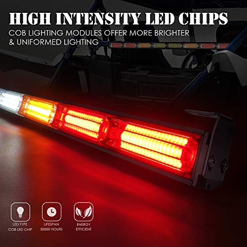Xprite 36" Cob Led Chase Strobe Light Bar, Offroad Safety Flashing Rear Lightbar W/Brake, Reverse And Turn Signal Light For Utv, Atv, Polaris Rzr, Can-Am Maverick X3, Yamaha, Quad, Jeep - Rrywwyrr #TOP2