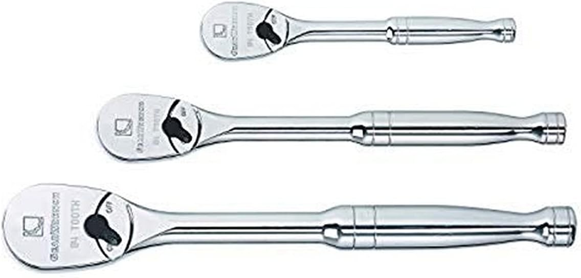 GEARWRENCH 3 Pc. 1/4", 3/8" & 1/2" Drive 84 Tooth Teardrop Ratchet Set - 81206F