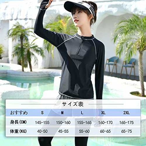 ZHPUAT 水着 レディース タンキニ 5点セットラッシュガード 