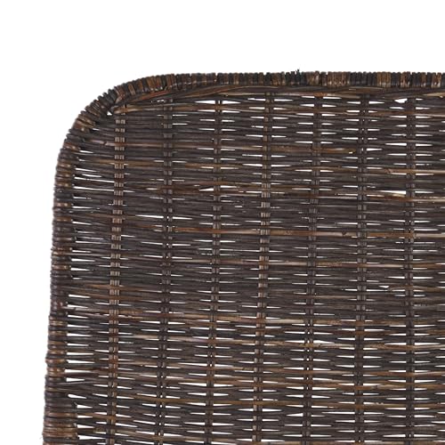 SAFAVIEH Home Collection Minerva Butaco con Asiento de Rattan Marrón Oscuro y Estructura Negra Juego de 2 miniatura 4