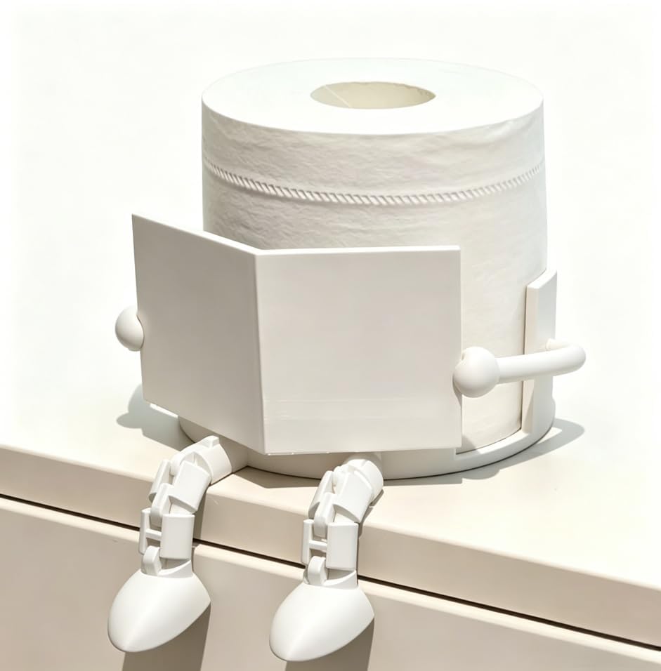 読書トイレットペーパーホルダー 漫画 趣味トイレットペーパーホルダー ティッシュロールオーガナイザー かわいい 楽しい クリエイティブな形状 かわいいバスルームおよびトイレ、リビングルームの装飾に適しています