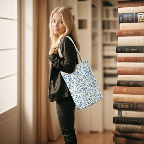 Image of itgowisa Canvas Tote Bag with Zipper Pocket, Travel Shopping Book Bag for Women, Gifts for Teachers, Nurses, Plant Lovers