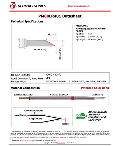 Image of Thermaltronics PM80LR401 Hoof Long Reach 60deg 3.05mm (0.12in)