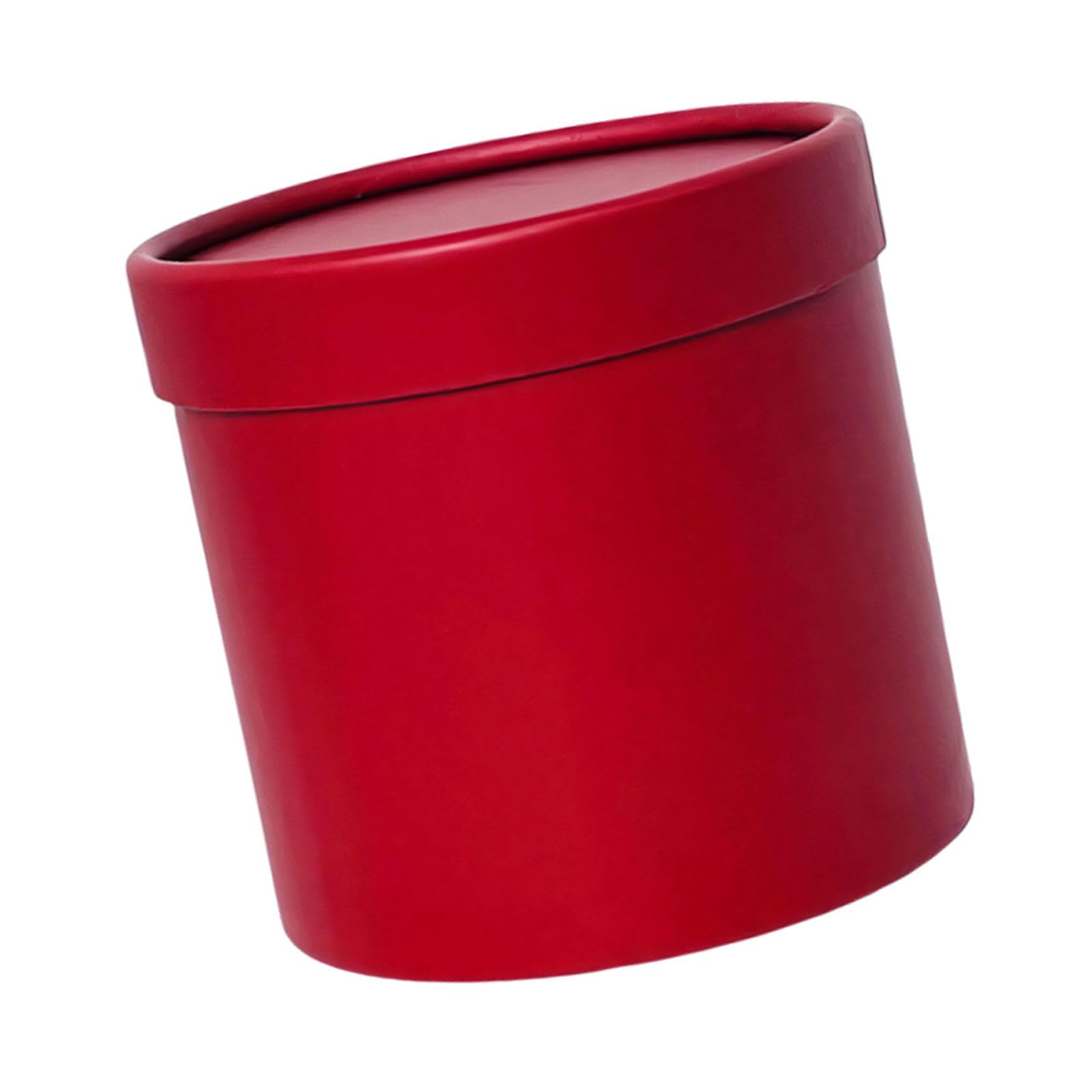 Portable Paper Flower Bucket Craft Container Round Gifts Packaging Paper Box for Weddings Anniversaries and Event Round Flower Packaging Box with Lid Cardboard Design for Bouquet Wrapping and Use