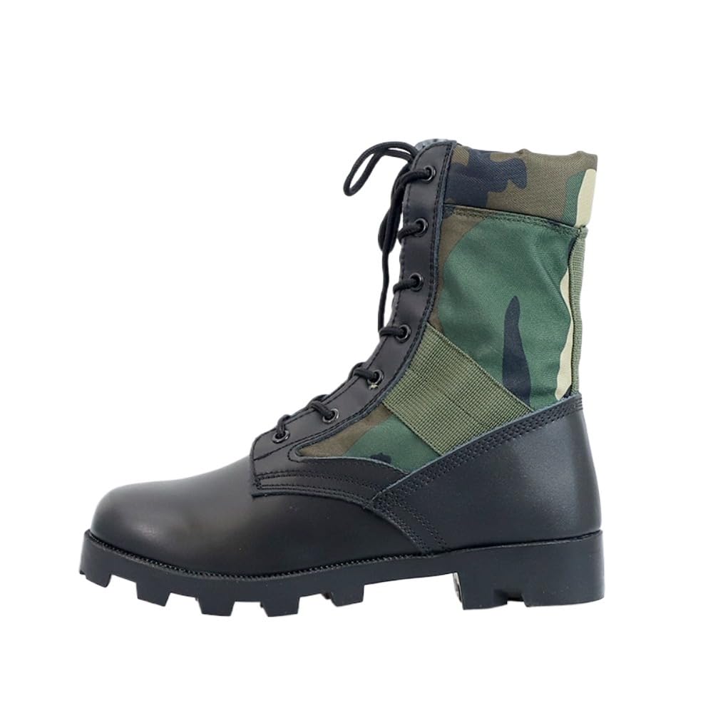 Vietnam Jungle Boots for Men Tactical Military Army All-Terrain Combat Boot Lightweight Waterproof Leather Outdoor Desert Mountain Climbing Hiking Camping Motorcycle Work Shoes Non-Slip Platform