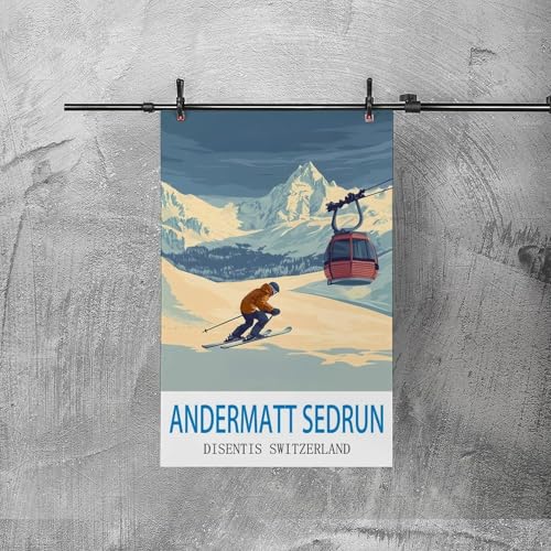 Affiche voyage Andermatt Sedrun Disentis pour déco salon - 3