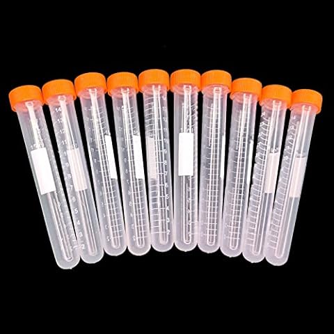 Bipee Conical Centrifuge Tubes 15mL, 100PCS Pack Sterile Plastic Test Tubes with Screw Caps, Polypropylene Container with Graduated and Write-on Spot, Non-Pyrogenic, DN/RNase Free Cover