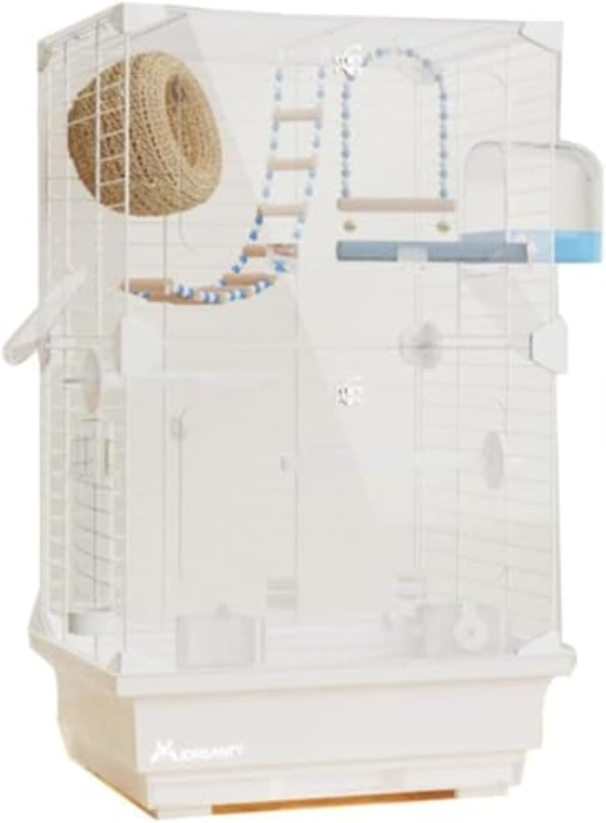 LITTLE BUDDY クリア中型インコ用 オレンジ×白 0100010000132.jpg