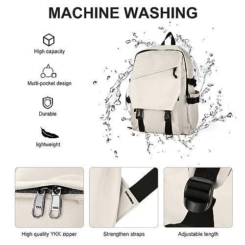 Image of coowoz Casual Daypack Large upgraded version College Laptop Backpack for Men Women Water Resistant Lightweight School Bag Travel Rucksack for Sports High School Middle Bookbag for girls Size L(Khaki)
