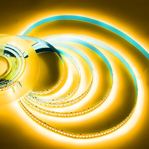Image of SUYOOULIN LED Strip Lights, SMD 2835 2400 LEDs Light Strips, 66ft /20m 36000LM Flexible AC 110V Waterproof IP44 LED Ribbon Lighting for DIY Christmas Home Indoor Outdoor Decor(Golden)