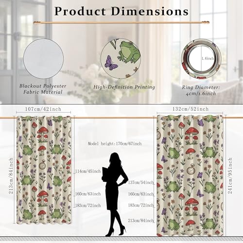 Rideaux occultants vert pour salon et bureau au décor de printemps
