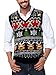 Mens Christmas Sweaters Xmas V Neck Snowflake Knit Vest Snowflake Daily Wear Winter Sweater L