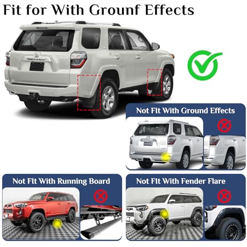 Image of Mud Flaps Fit for 2014-2019 Toyo-ta 4Runner (Only Fit Ground Effects Models) - Without Flare Fenders or Running Boards, Dedicated Mudguard for Four Seasons Universal Protection, Front and Rear