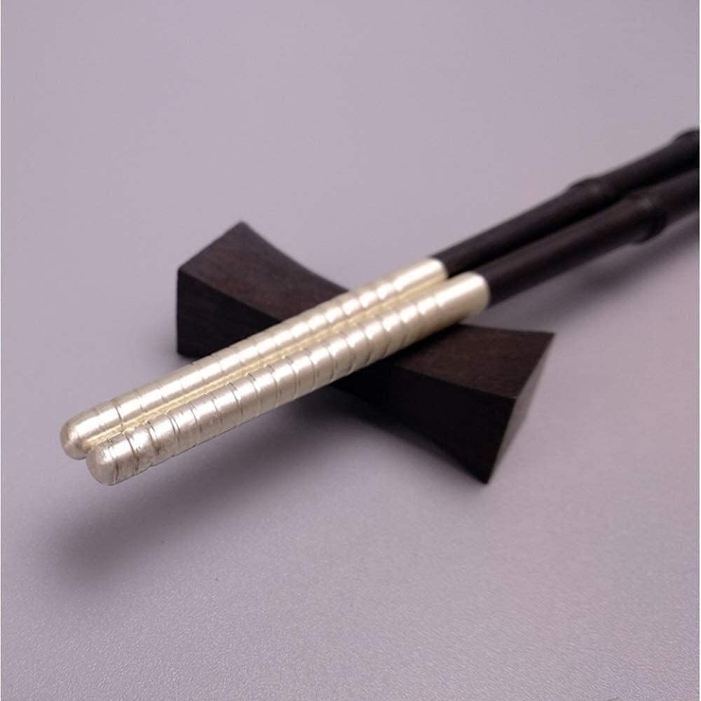baguette coréenne baguette japonaise Baguettes réutilisables de 22,7 cm de long, 2 paires d'argent sterling 999 de haute qualité