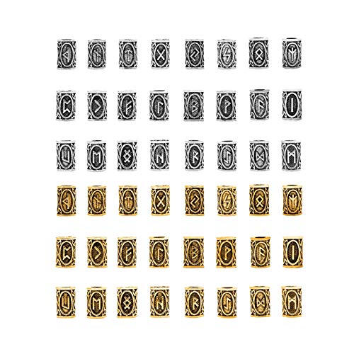 NO 48 Pieces Norse Viking Rune Beads