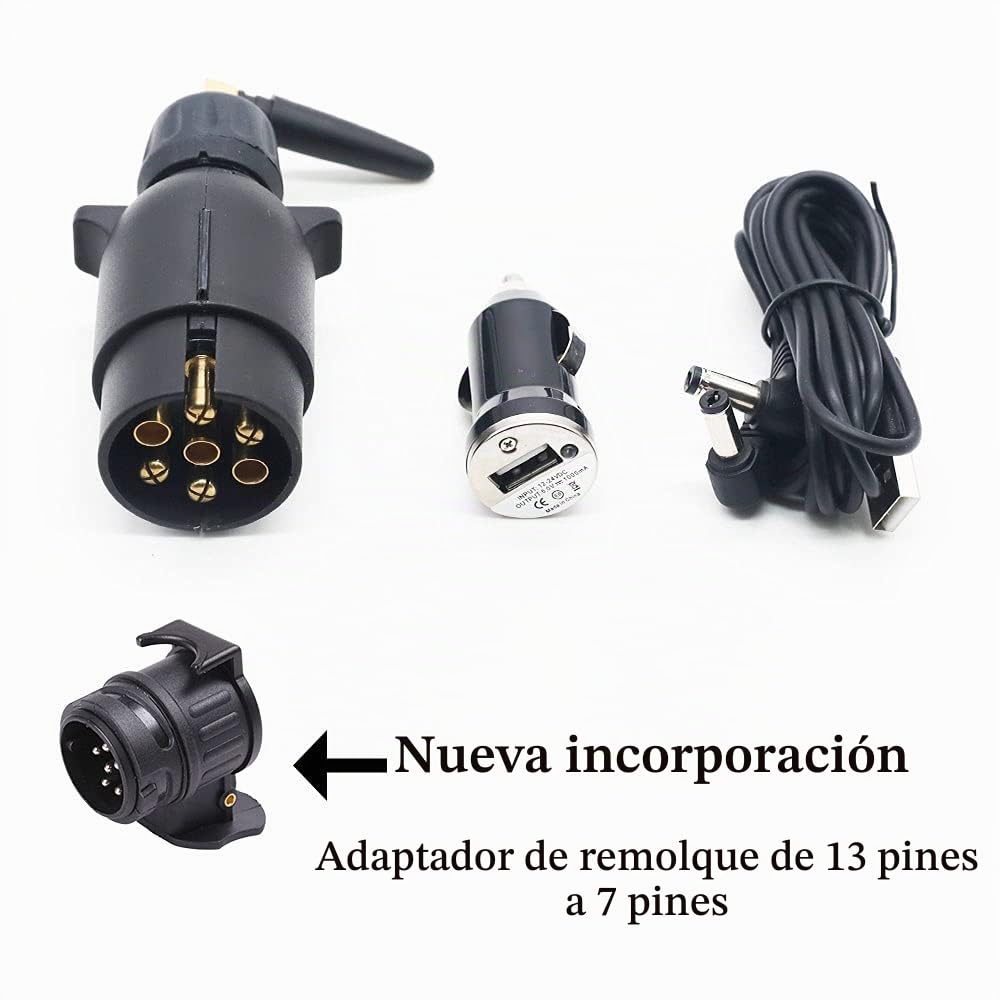 Luces traseras LED magnéticas inalámbricas con reflector, luz trasera de remolque impermeable de 12 V, luz indicadora de luz de freno con imán de luz de matrícula para remolques, camiones