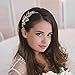 Kercisbeauty Wedding Bridal Bridesmaids Flower Girl Crystal and Pearl Side Hair Comb Slide Headpiece Long Curly Bun Hair Accessories for Prom (Rose Gold)