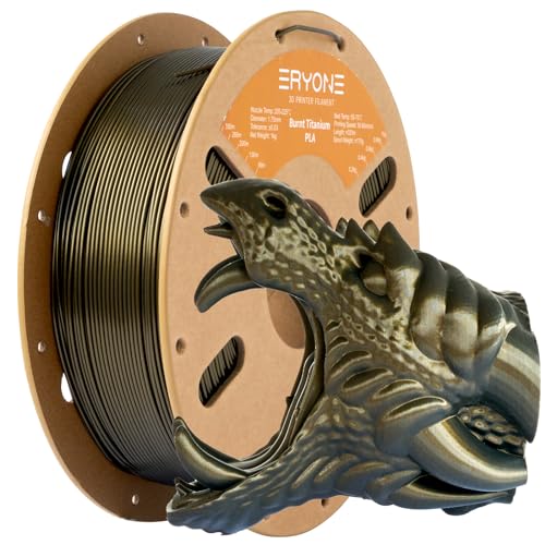 Image of ERYONE Burnt Titanium PLA Filament 3D Printer PLA Filament 1.75mm + /- 0.03mm, Glitter PLA Filament 1KG Cardboard Spool(2.2LBS), Dark Gold