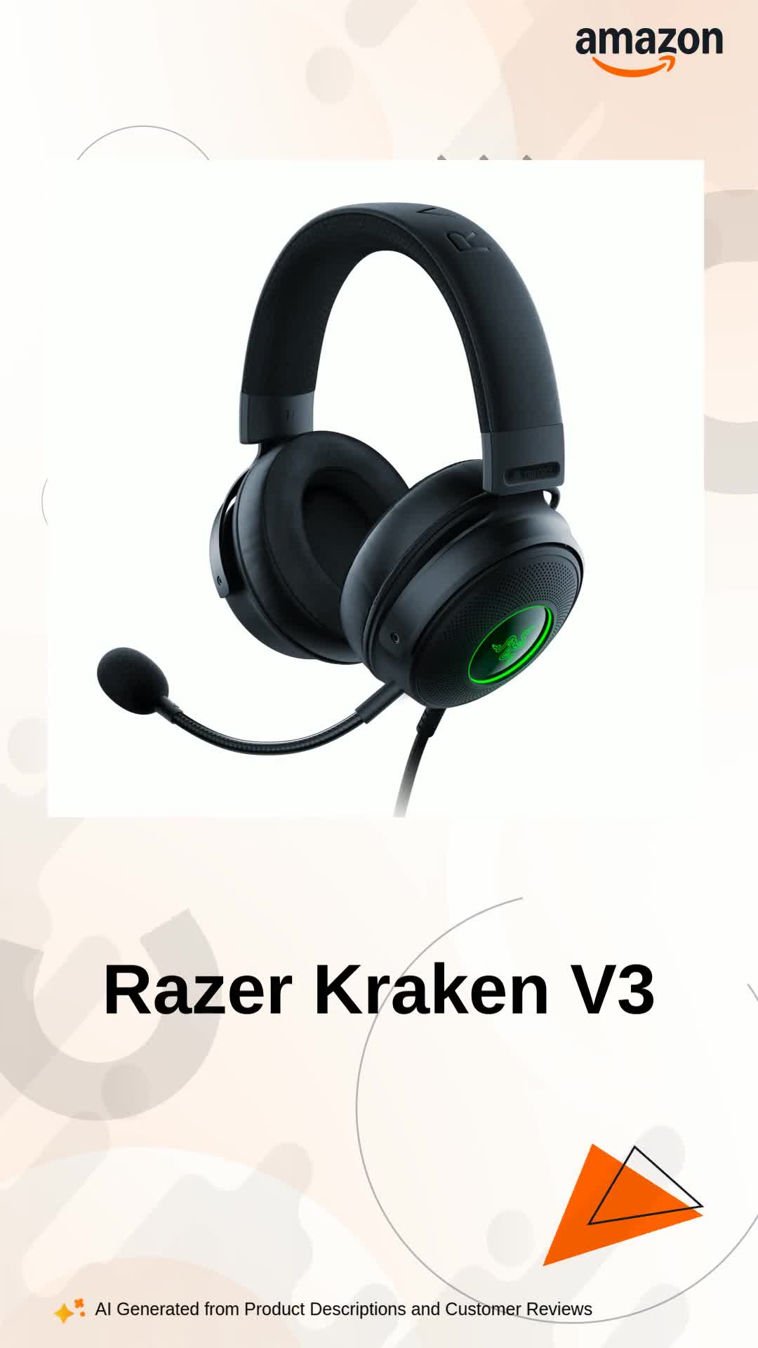 Razer Kraken V3 - Wired USB Gaming Headset - RZ04-03770200-R3M1
