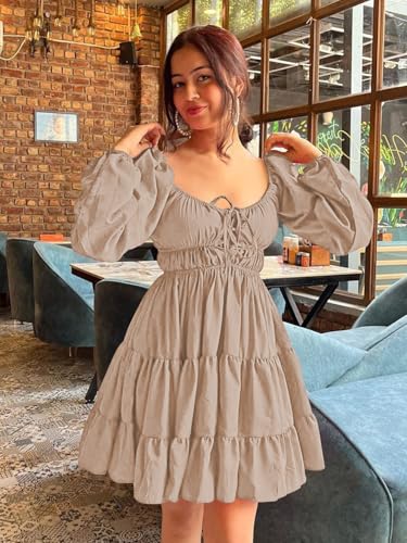 Image of Leriya Fashion Mini Dress for Women | One Piece Dresses for Womens | Stylish Dress for Woman |Mini Dresses Rayon for Women Stylish |Summer Casual Outfit Wear Events, Date & Evening Look