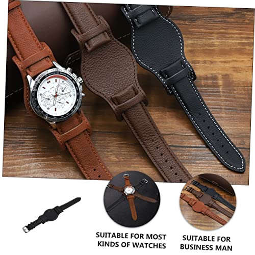 Vintage Leather Tray Wristband for Watches Metal Design Durable Easy to Install Classic Style present2