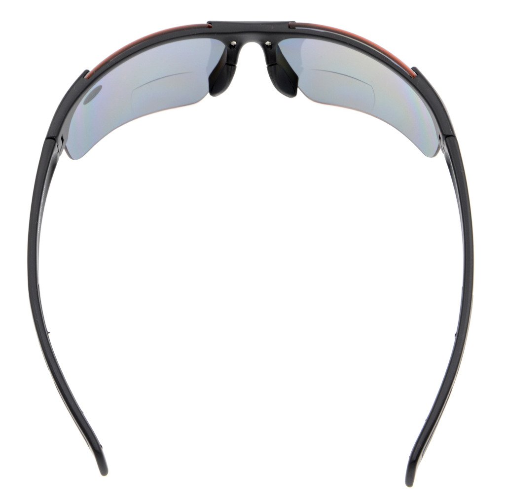 Eyekepper TR90 Unzerbrechliche Sport-halb-randlose Bifokale Sonnenbrille Baseball-Laufangeln Fischen-Fahren Golf Softball-Wandern Mattschwarzes Feld-graues Objektiv +1.0