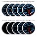 Bezel Oil Temperature Gauge Kit 100-300℉ Black Indash Brushless Series 2-1/16'' (52mm) for car & Truck - 10 Colors - Includes 1/8 BSPT Temperature Sensor - Remote Button - 270° Sweep - JDM - USDM