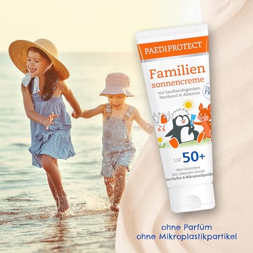 PAEDIPROTECT Familien Sonnencreme LSF 50+ 200 ml, korallenfreundlicher Sonnenschutz für Baby, Kinder und Erwachsene, ohne Parfüm und Mikroplastik, vegan