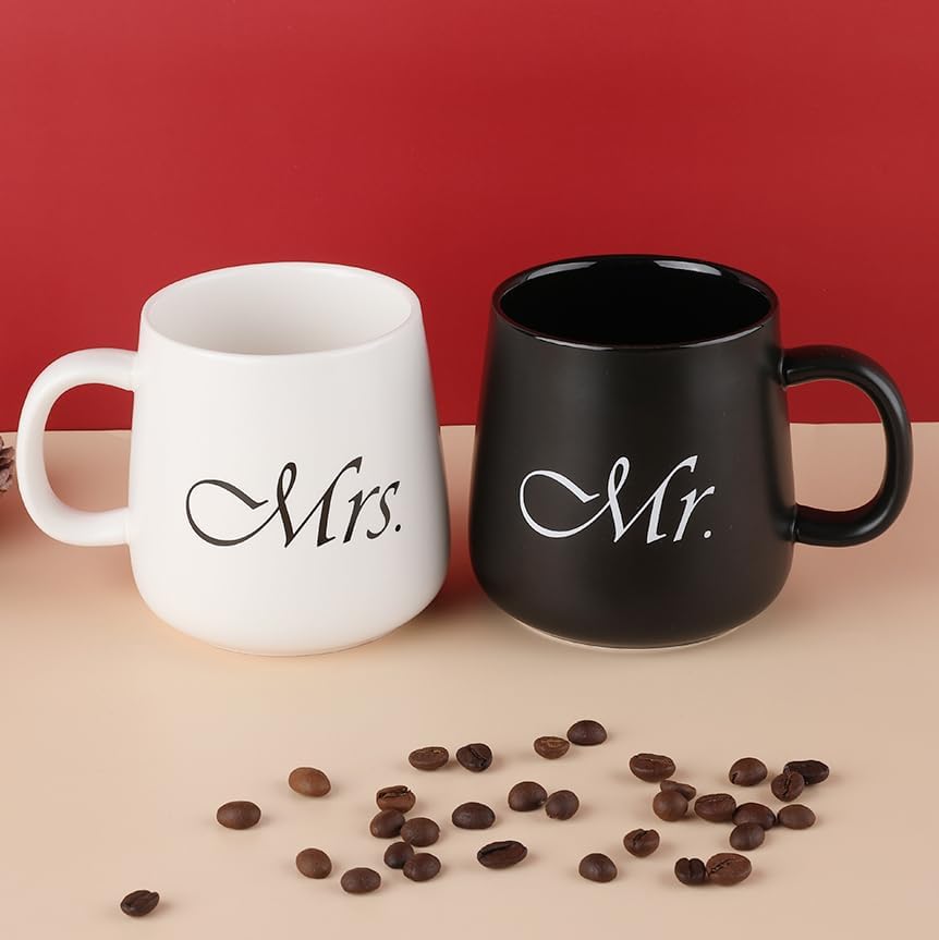MCleanPin Mr and Mrs Coffee Mugs Set, Wedding Anniversary Presents for Couples Mugs, Bridal Shower Gifts, Engagements Gifts, Newlyweds Couples