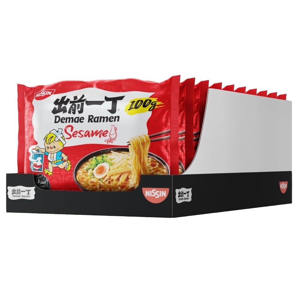 NISSINRamen Sesame Flavoured Instant Noodles, 100g (Pack of 10)