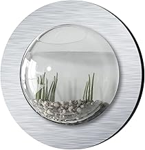 Brushed Aluminum Fish Bubble with Deluxe Wall Mounted Fish Tank